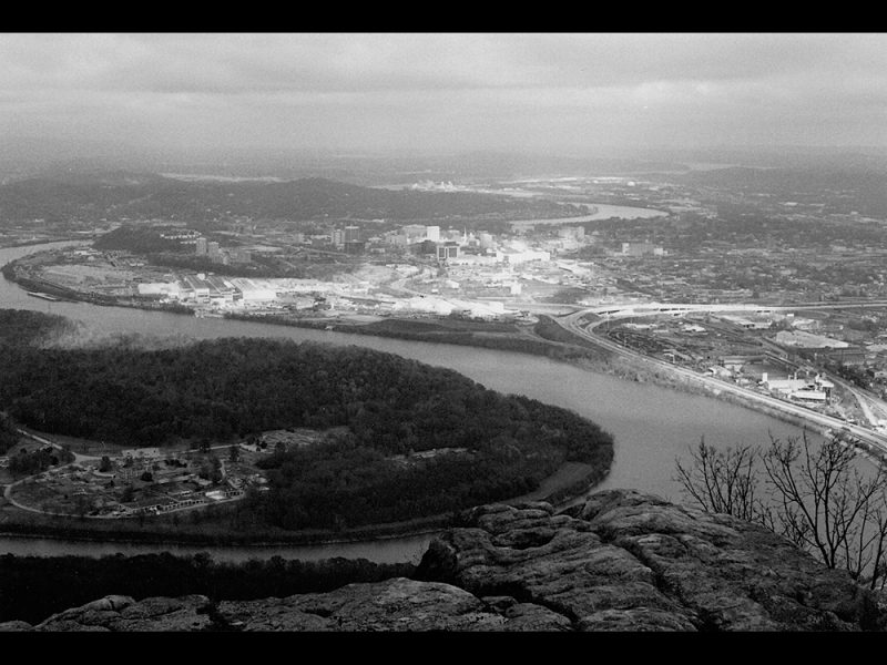 Battles for Chattanooga: [1996] The highlit city of Chattanooga from Point Park, Lookout Mountain