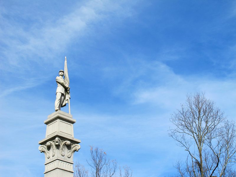 Battles for Chattanooga: [2015] The Iowa Monument on level ground a hundred yards down and in front of the Cravens House