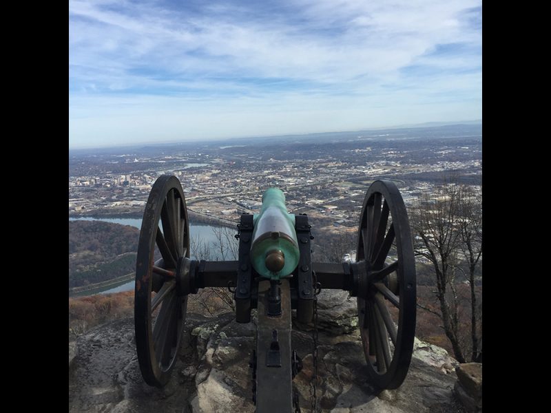 Battles for Chattanooga: [2015] Cannon positioned to mimic Confederate artillery positions overlooking Chattanooga