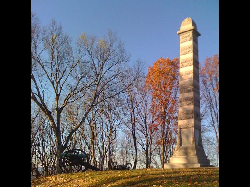 Battles for Chattanooga: [2009] The De Long Reservation and 2nd Minnesota Monument, site of that regiment's scaling of Missionary Ridge—one of the first units to reach the top