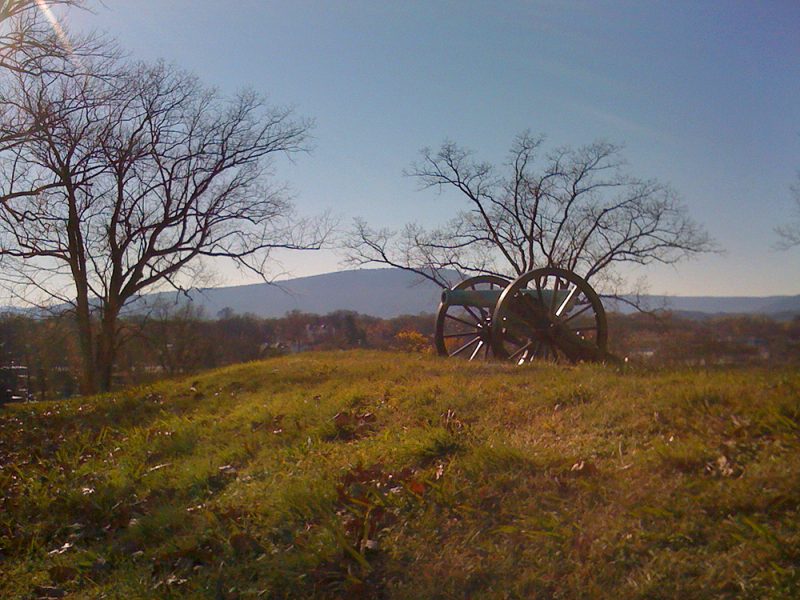 Battles for Chattanooga: [2009] A commanding view of Lookout Mountain from atop Orchard Knob (looking southeast)