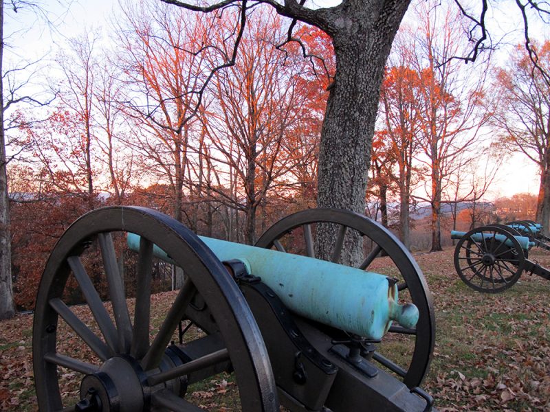 Battles for Chattanooga: [2014] A row of artillery atop the ridge at the Bragg Reservation