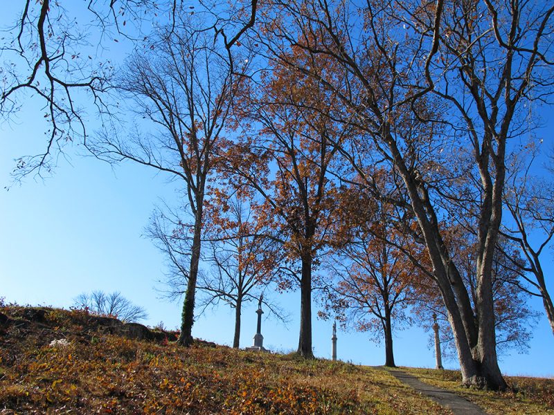 Battles for Chattanooga: [2014] The north slope of Orchard Knob, monuments on its peak