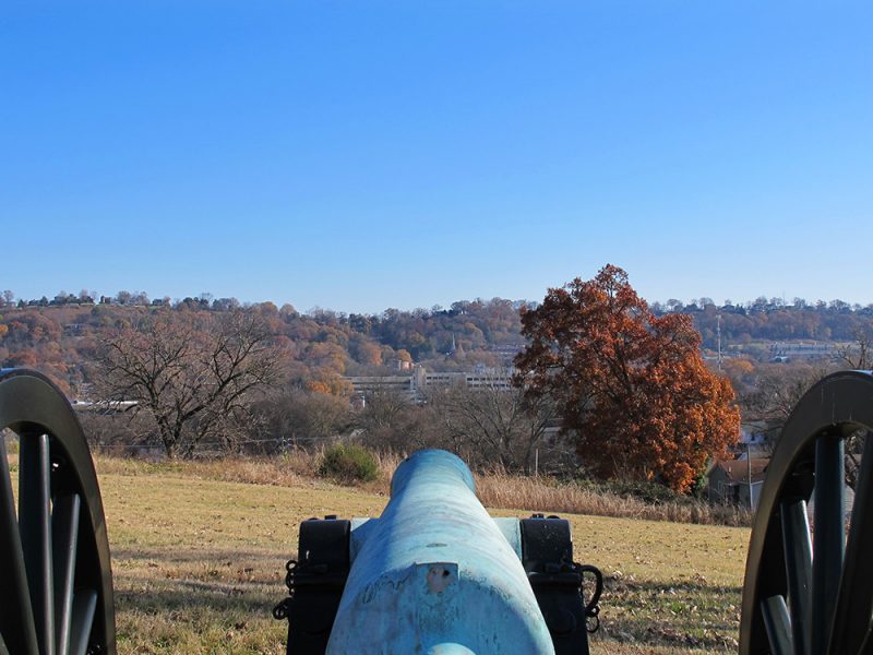 Battles for Chattanooga: [2014] Center of the Missionary Ridge line from Orchard Knob, assaulted by Wood's Division