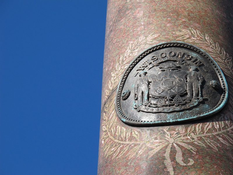 Battles for Chattanooga: [2014] Close-up detail of the Wisconsin Monument